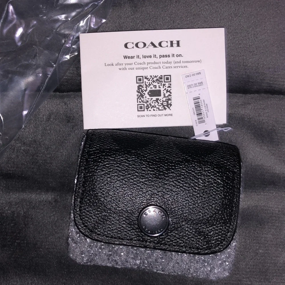 NWT Coach Monogramed Earbud Case- Large